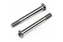 Two silver metal step screws with hex heads, shown against a plain white background.