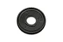 A black 77-tooth spur gear for HPI RC vehicles, viewed from the front against a white background.