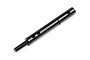 A black metal main input shaft for HPI RC vehicles, featuring a threaded end and multiple cross-drilled holes along its length.