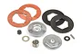 A collection of HPI Racing slipper clutch components including friction discs, metal plates, a spring, and hardware on a white background.