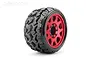 Jetko 3.6" Tomahawk SGT Medium Soft Belted Tyres on Metal Red Claw Rims - Glued Wheels 2Pcs JKO1601CRMSGBB1
