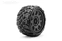 Jetko 3.6" King Cobra SGT Medium Soft Belted Tyres on (1/2" Off Set) Black Claw Rims - Glued Wheels 2Pcs JKO1602CBMSGBB2