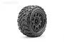 Jetko 3.6" King Cobra MT Medium Soft Belted Tyres on (1/2" Off Set) Black Claw Rims - Glued Wheels 2Pcs JKO1802CBMSGBB2