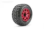 Jetko 3.6" Rockform MT Medium Soft Belted Tyres on Metal Red Claw Rims - Glued Wheels 2Pcs JKO1803CRMSGBB1