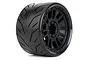 Jetko 4.0" Black Phoenix SMT Medium Soft Belted Tyres on Black Claw Rims - Glued Wheels 2Pcs JKO1901CBMSGBB1