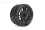 Jetko 4.0" Prophet SMT Medium Soft Belted Tyres on Black Claw Rims - Glued Wheels 2Pcs JKO1902CBMSGBB1