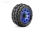 Jetko 2.8" Tomahawk ST Medium Soft Tyres on Metal Blue Claw Rims - Glued Wheels 2Pcs JKO2701CLMSGNB1