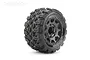 Jetko 2.8" King Cobra ST Medium Soft Tyres on Black Claw Rims - Glued Wheels 2Pcs JKO2702CBMSGNB3
