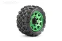 A single Jetko 2.8 inch King Cobra ST RC tyre mounted on a bright green multi-spoke wheel against a white background.
