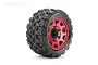 A single Jetko 2.8 inch King Cobra ST tyre mounted on a red metal Claw rim against a white background.