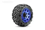 Jetko 2.8" Rockform ST Medium Soft Tyres on Metal Blue Claw Rims - Glued Wheels 2Pcs JKO2703CLMSGNB1