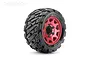 A single Jetko 2.8 inch Rockform ST RC tyre mounted on a metallic red Claw rim, shown against a white background.