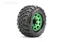Jetko 2.8" King Cobra MT Medium Soft Tyres on Metal Green Claw Rims - Glued Wheels 2Pcs JKO2802CGMSGNB1