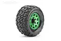 Jetko 2.8" Rockform MT Medium Soft Tyres on Metal Green Claw Rims - Glued Wheels 2Pcs JKO2803CGMSGNB1