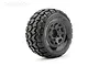 Jetko 2.9" Tomahawk SC Medium Soft Tyres on Black Claw Rims - Glued Wheels 2Pcs JKO3101CBMSGNB3