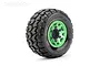 Jetko 2.9" Tomahawk SC Medium Soft Tyres on Metal Green Claw Rims - Glued Wheels 2Pcs JKO3101CGMSGNB1