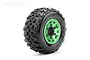 Jetko 2.9" King Cobra SC Medium Soft Tyres on Metal Green Claw Rims - Glued Wheels 2Pcs JKO3102CGMSGNB1