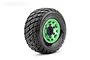 Jetko 2.9" Rockform SC Medium Soft Tyres on Metal Green Claw Rims - Glued Wheels 2Pcs JKO3103CGMSGNB1