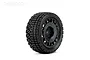 A single Jetko 1.9 inch Avantgarde rally tyre pre-glued to a black multi-spoke Radia rim, shown against a white background.