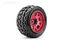Jetko 5.3" Tomahawk XMT Medium Soft Belted Tyres on Metal Red Claw Rims - Glued Wheels 2Pcs JKO5801CRMSGBB2