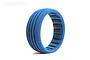 A single blue grooved foam tyre insert for an RC car, shown in a studio setting against a white background.
