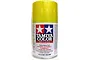A 100ml can of Tamiya TS-97 Pearl Yellow lacquer spray paint for plastic models, featuring the Tamiya logo and safety warnings.