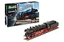 A Revell 1/87 scale plastic model kit of a BR 03 express steam locomotive, shown with its packaging box and the fully assembled model on a track section.