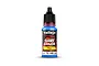 A 18ml bottle of Vallejo Game Color Fluorescent Blue acrylic paint, featuring a black dropper cap and a label with the product name and SKU 72.160.