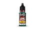 A bottle of Vallejo Game Colour Fluorescent Cold Green acrylic paint, 18ml, featuring a black dropper cap and a label with the product name and code 72.161.