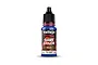 A bottle of Vallejo Game Color Wash Blue acrylic paint, 18ml, featuring a black dropper cap and a label with product details.