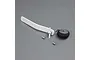 E-Flite tailwheel assembly for Cessna 150T, featuring a white mounting bracket, control horn, foam wheel, and two tension springs on a grey background.