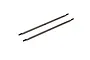 Two long, thin stainless steel suspension links with threaded ends for RC vehicles.