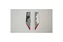Two grey, white, and black patterned ventral fins for an E-Flite Viper 90mm RC jet, shown against a white background.