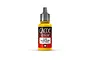 A 17ml bottle of Vallejo Game Color Gold Yellow acrylic paint, featuring a yellow body, grey dropper cap, and a label with the product name and code 72.007.