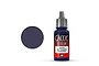 A 17ml bottle of Vallejo Game Color Stormy Blue acrylic paint with a grey dropper cap, shown next to a circular swatch of the dark blue paint color.