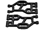 Two black RPM RC rear suspension arms for an RC car, shown from a top-down perspective against a white background.