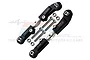 Two black GPM Racing adjustable steering links with silver metal hardware on a white background.