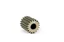 An 18-tooth aluminium pinion gear for RC cars, featuring a hard-anodized finish and the number 18 laser-etched on the face.