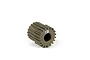 A bronze-coloured 19-tooth RC pinion gear on a white background, showing the number 19 etched on the face.