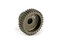 A bronze-coloured XRAY 34T pinion gear for RC cars, showing the gear teeth and the number 34 etched on the face.