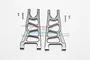 GPM Grey Sliver Aluminium Front Lower Suspension Arms 2Pcs MAG055-GS