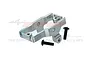 A silver aluminium GPM Racing servo mount for an RC car, shown with two black mounting screws on a white background.