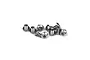A small pile of ten silver-colored stainless steel button head screws with hexagonal drive sockets.