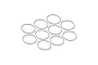 A set of ten thin black silicone O-rings arranged in a cluster on a plain white background.