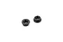 Two black countersunk locking nuts for RC vehicles, shown from an angled perspective against a white background.