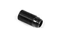 A black threaded aluminium RC shock body component isolated on a white background.