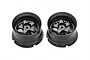 Two black Pandora RC RWB style rims for RC cars, featuring a deep-dish design and six-spoke pattern, shown against a white background.