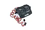 A Castle Creations dual cooling fan unit for RC electronic speed controllers, featuring black plastic housing, protective grilles, and red and black wiring.