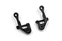 Two black aluminium RC front upper suspension arms with 2-degree camber, shown from a top-down perspective on a white background.