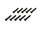 A set of ten black metal countersunk head screws with hex drive sockets, arranged in two rows of five against a white background.